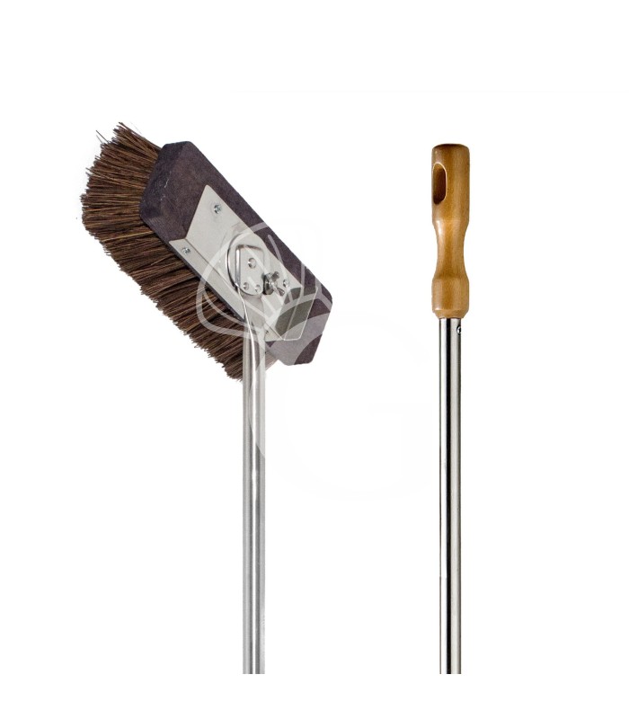 Drehbare Pizzaofenbürste für Elektro-Pizzaofen, Naturfaser, B 220 mm x T 90 mm x H 1700 mm