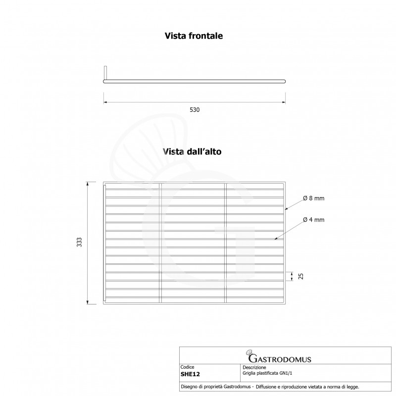 kunststoffbeschichteter tragrost gn 11 l 333 mm x t 530 mm 