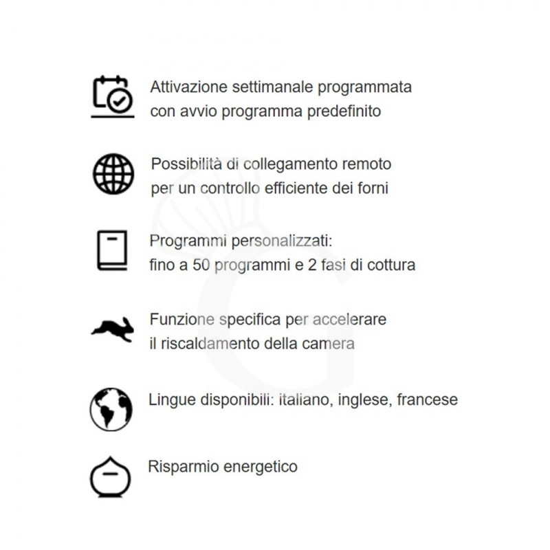 copy of Forno elettrico per 4 pizze diametro 32 cm - 1 camera - controllo meccanico