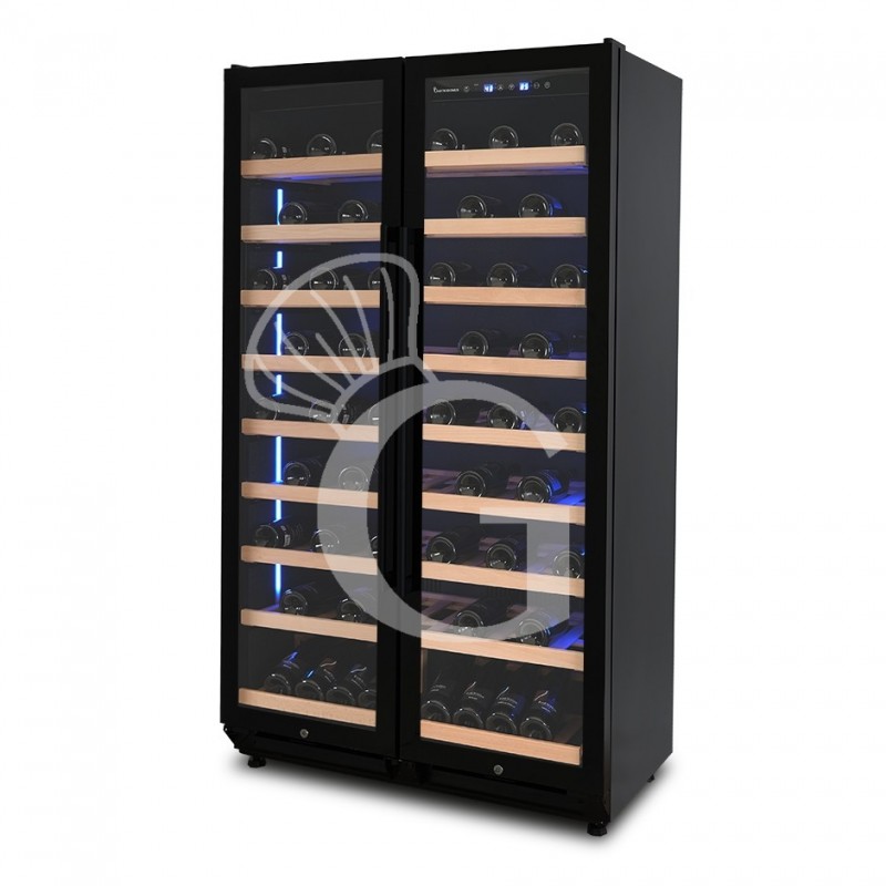 Einbau-Weinkühlschrank (508 L), 1 Kühlzone, 7 Fächer, 76 Flaschen, +5°C/+22°C, Umluftkühlung