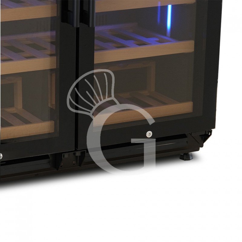 Einbau-Weinkühlschrank (508 L), 1 Kühlzone, 7 Fächer, 76 Flaschen, +5°C/+22°C, Umluftkühlung