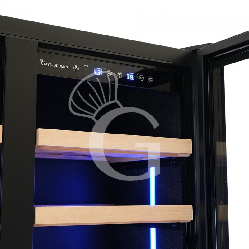 Einbau-Weinkühlschrank (508 L), 1 Kühlzone, 7 Fächer, 76 Flaschen, +5°C/+22°C, Umluftkühlung