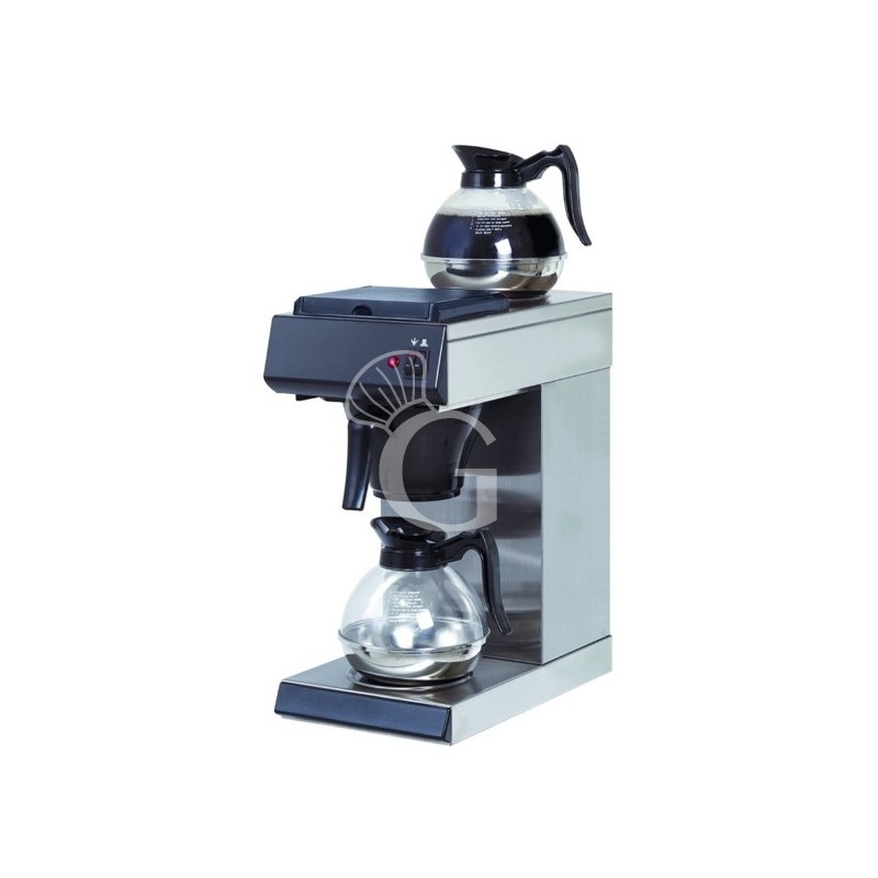 Kaffeemaschine aus Edelstahl mit 2 Warmhalteplatten, 1,6 L