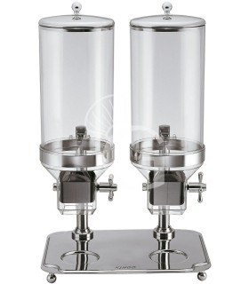 Cerealienspender DUO, Edelstahl und Polycarbonat, 8L+8L