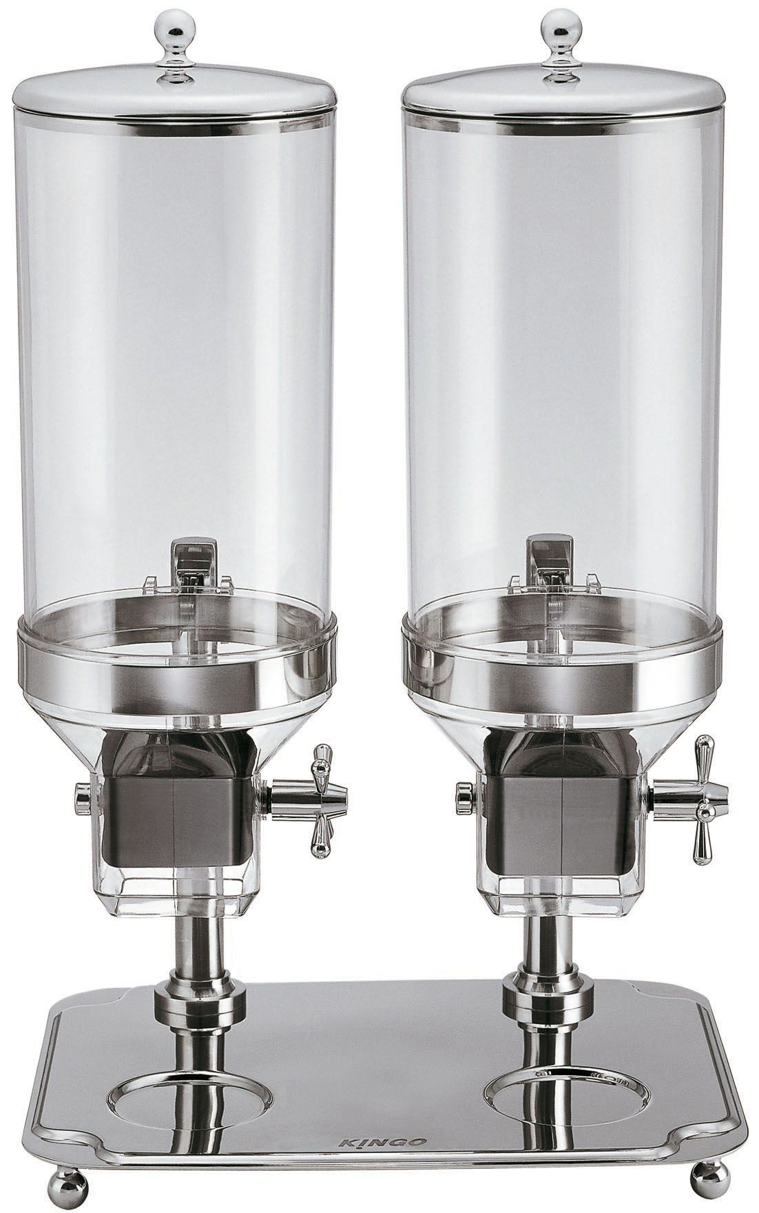 Cerealienspender DUO, Edelstahl und Polycarbonat, 8L+8L