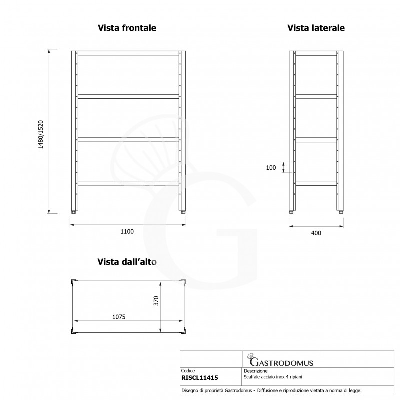 edelstahlregal b 1100 mm x t 400 mm x h 1500 mm 4 regalboeden