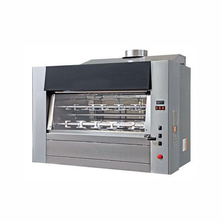Holzbeheizter Hähnchengrill B 1590 mm x T 1100 mm x H 1100 mm, für 84 Hähnchen