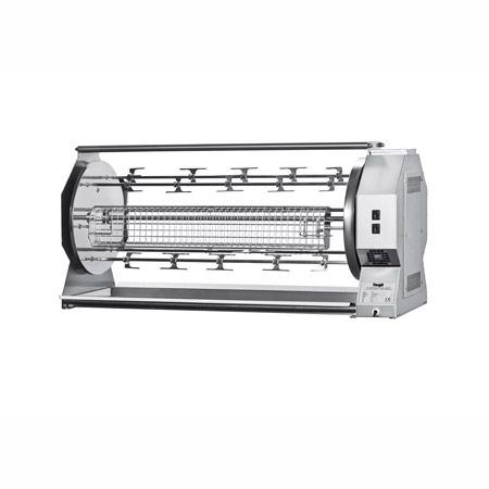 Holzbeheizter Hähnchengrill, Rotation, B 1395 mm x T 490 mm x H 646 mm, für 42 Hähnchen