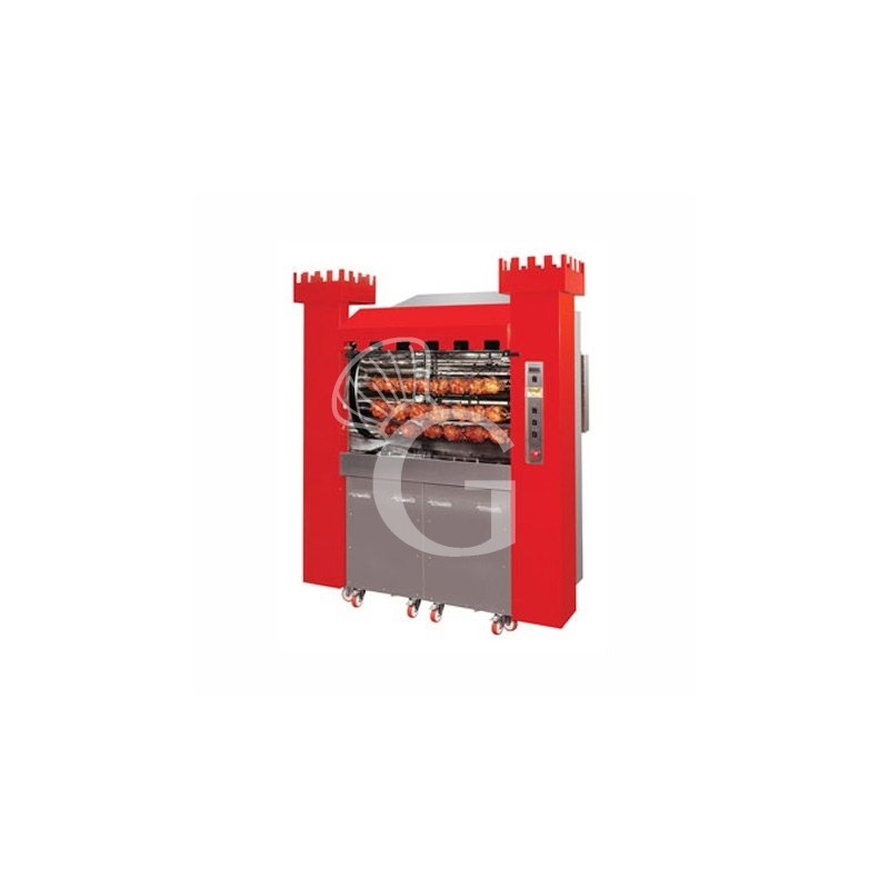 Holzbeheizter Hähnchengrill, Rotation, B 1900 mm x T 1350 mm x H 2320 mm, für 126 Hähnchen