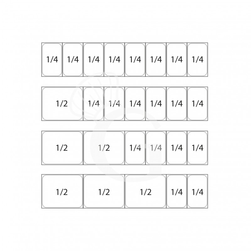 Pizza-Kühlaufsatzvitrine, Motor (links), Länge 1800 mm, für 8 Behälter GN1/4