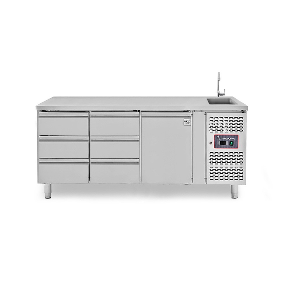 copy of Tavolo refrigerato - 2 porte - Prof. 700 - temperatura -2°C/+8°C