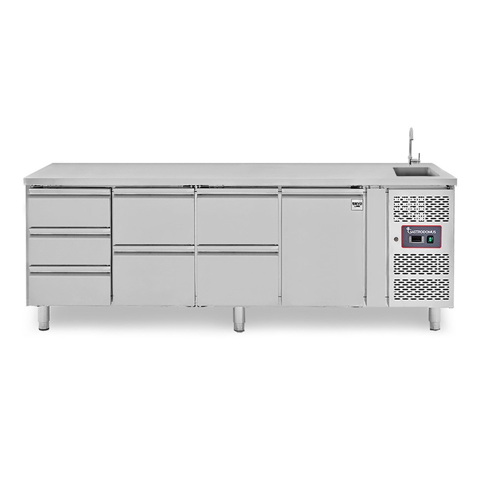 copy of Tavolo refrigerato - 2 porte - Prof. 700 - temperatura -2°C/+8°C