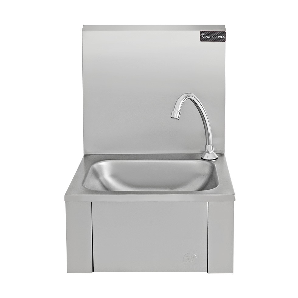 Handwaschbecken, Kniebedienung, Wandmontage, mit Wasserhahn