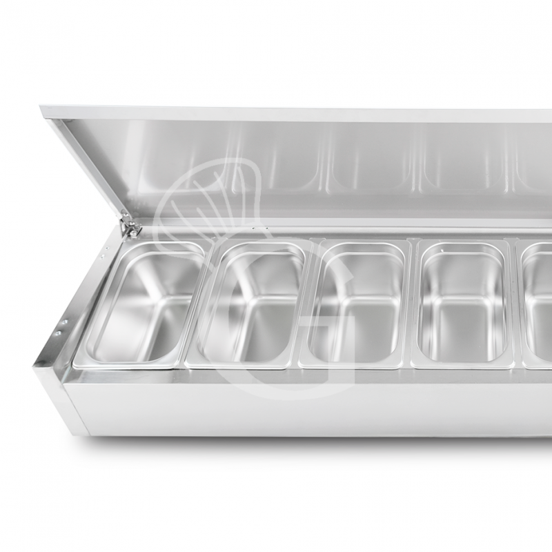 copy of Vetrinetta refrigerata per pizzeria, lunghezza 180 cm, predisposta per 9 bacinelle GN1/4