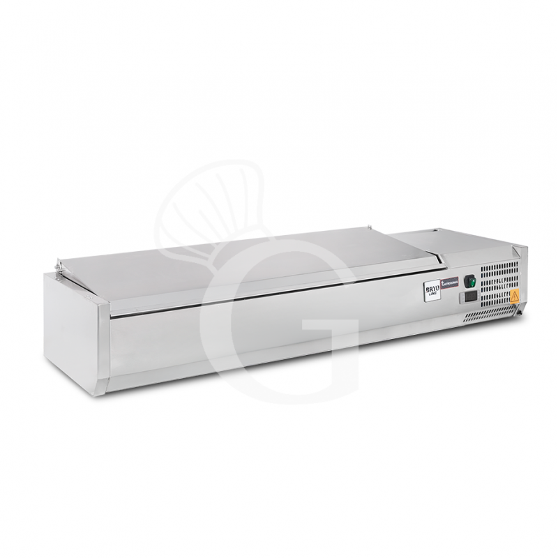 copy of Vetrinetta refrigerata per pizzeria, lunghezza 180 cm, predisposta per 9 bacinelle GN1/4