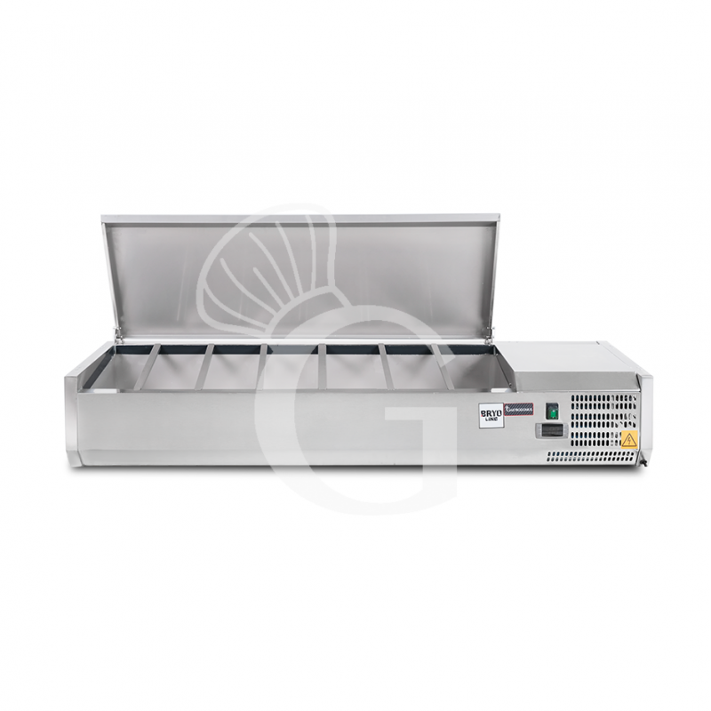 copy of Vetrinetta refrigerata per pizzeria, lunghezza 180 cm, predisposta per 9 bacinelle GN1/4