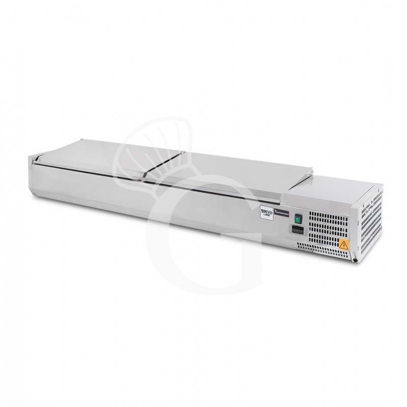 copy of Vetrinetta refrigerata per pizzeria, lunghezza 180 cm, predisposta per 9 bacinelle GN1/4