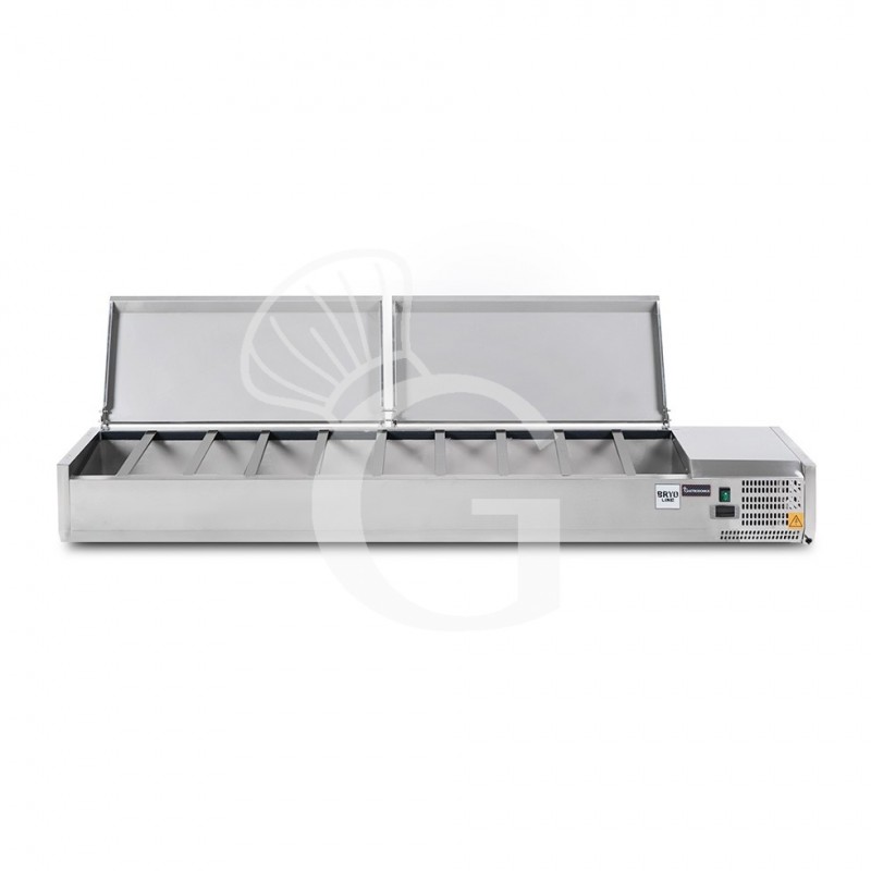copy of Vetrinetta refrigerata per pizzeria, lunghezza 180 cm, predisposta per 9 bacinelle GN1/4