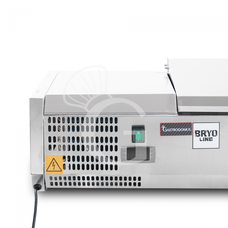 copy of Vetrinetta refrigerata per pizzeria, lunghezza 180 cm, predisposta per 9 bacinelle GN1/4