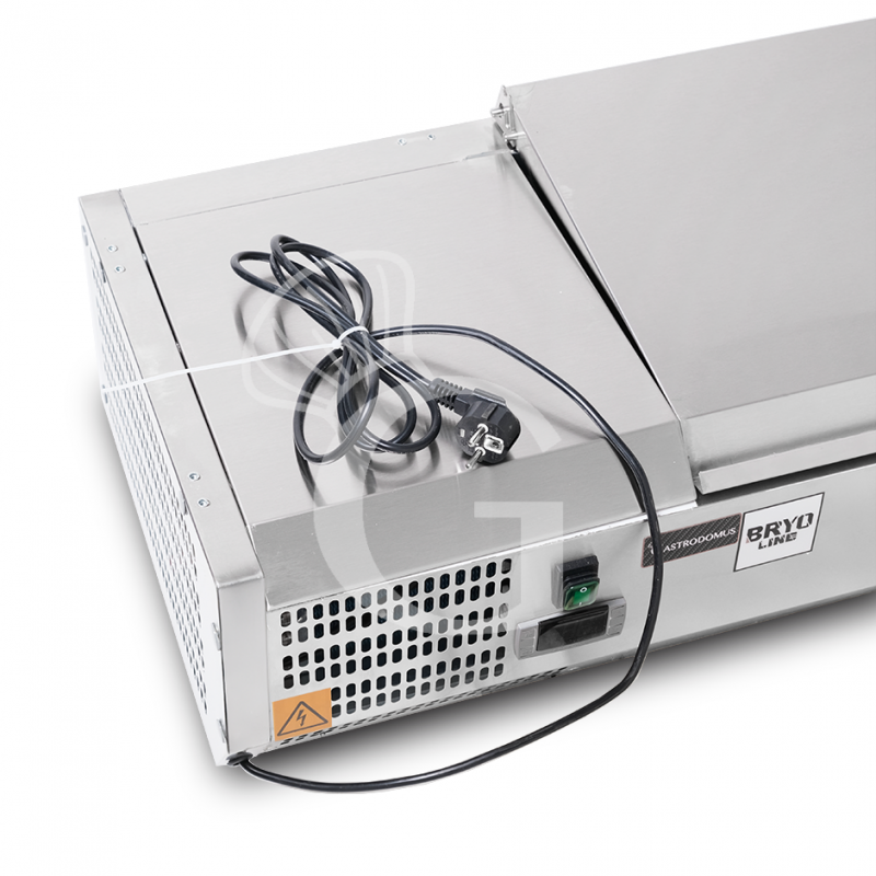 copy of Vetrinetta refrigerata per pizzeria, lunghezza 180 cm, predisposta per 9 bacinelle GN1/4