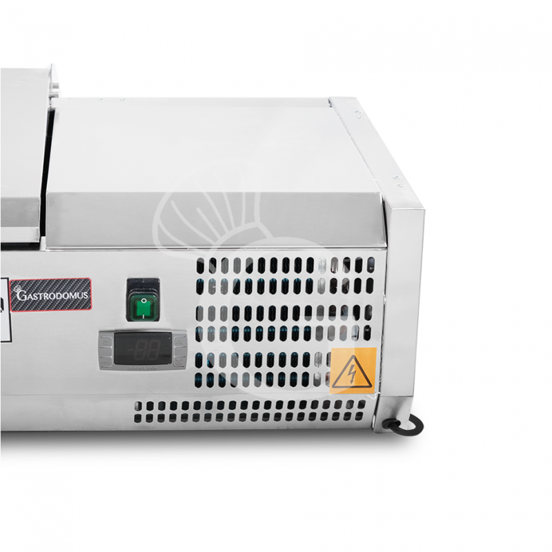 copy of Vetrinetta refrigerata per pizzeria, lunghezza 180 cm, predisposta per 9 bacinelle GN1/4