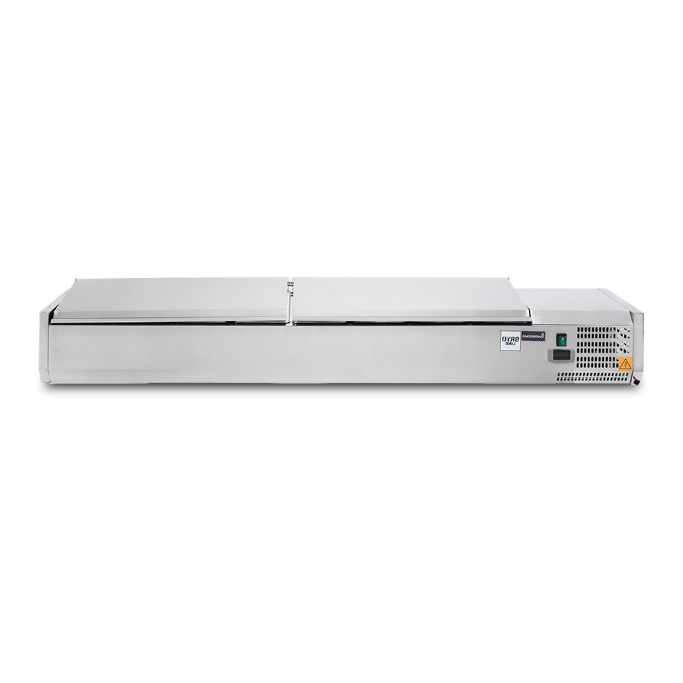 copy of Vetrinetta refrigerata per pizzeria, lunghezza 180 cm, predisposta per 9 bacinelle GN1/4