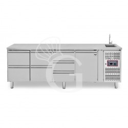 copy of Tavolo refrigerato - 2 porte - Prof. 700 - temperatura -2°C/+8°C