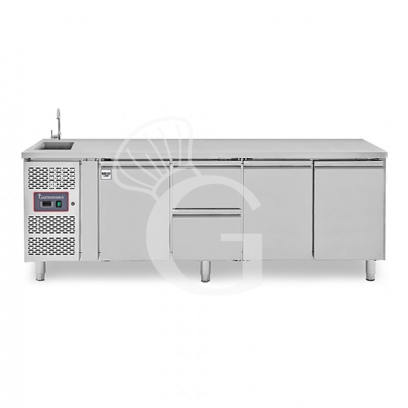 copy of Tavolo refrigerato - 2 porte - Prof. 700 - temperatura -2°C/+8°C