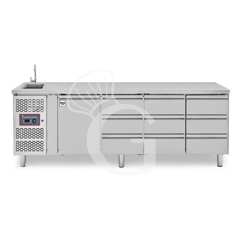 copy of Tavolo refrigerato - 2 porte - Prof. 700 - temperatura -2°C/+8°C