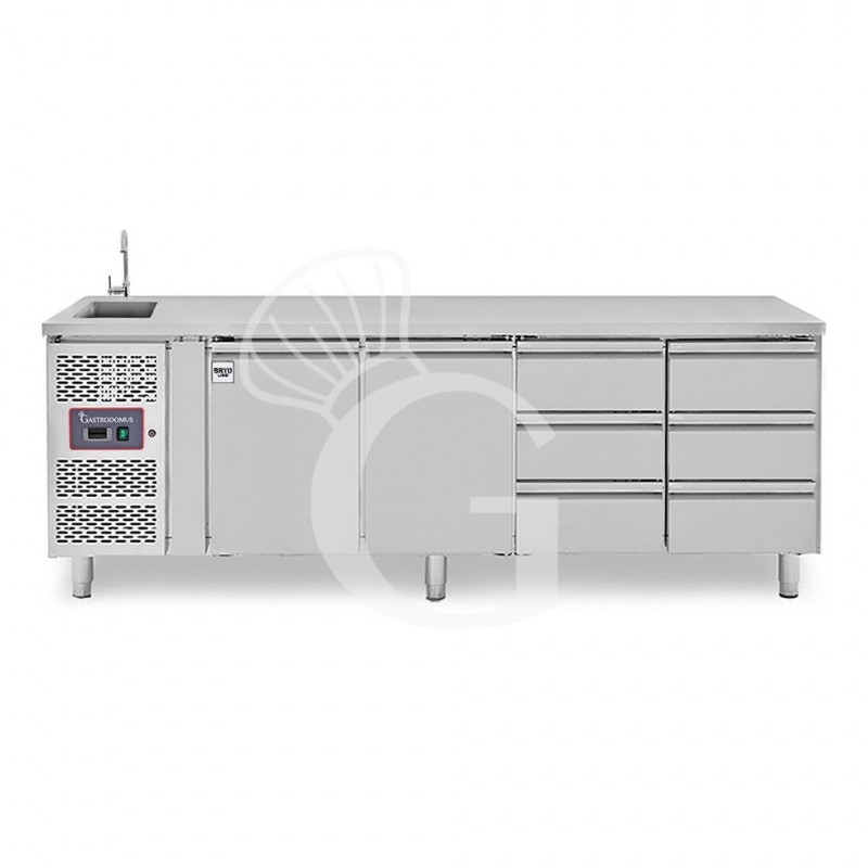 copy of Tavolo refrigerato - 2 porte - Prof. 700 - temperatura -2°C/+8°C