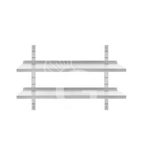 copy of Mensola in acciaio inox doppia, L 1200 mm x P 300 mm x H 700 mm