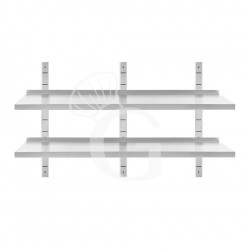 Wandboard aus Edelstahl, doppelt, B 1500 mm x T 400 mm x H 700 mm