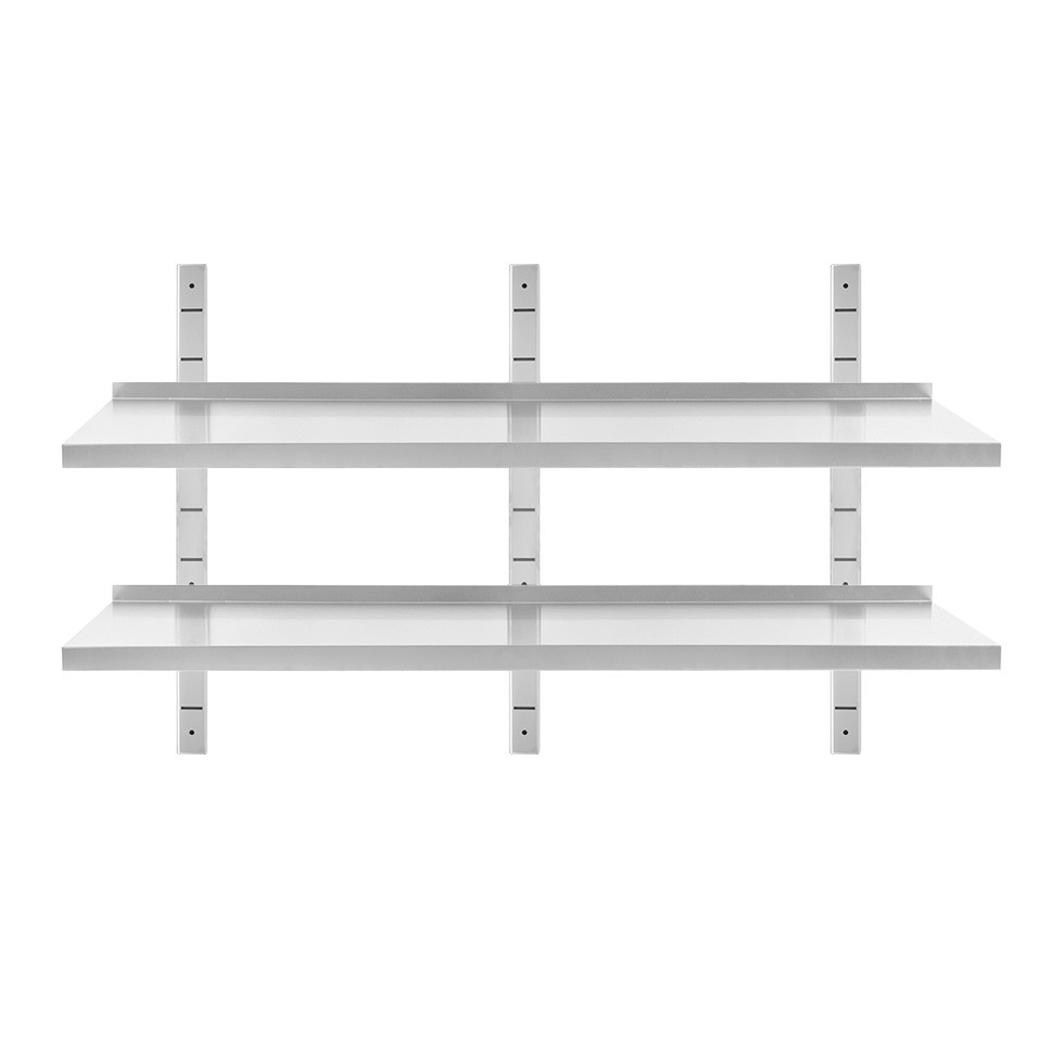 Wandboard aus Edelstahl, doppelt, B 1500 mm x T 400 mm x H 700 mm