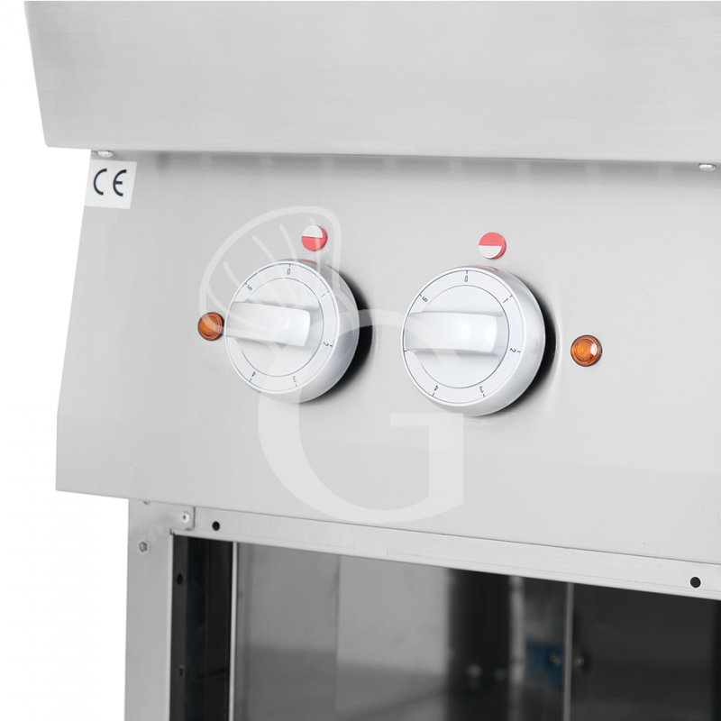 Professioneller Elektroherd mit 2 Kochplatten und offenen Unterbau, Tiefe 700 mm