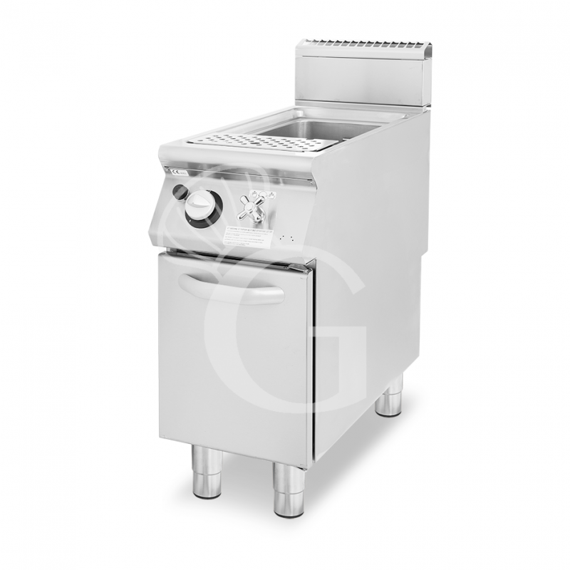 Profi Gas-Nudelkocher, 1 Becken (40 Liter) mit Schrank (B 400 mm x T 900 mm x H 870 mm)