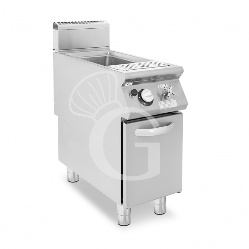 Profi Gas-Nudelkocher, 1 Becken (40 Liter) mit Schrank (B 400 mm x T 900 mm x H 870 mm)