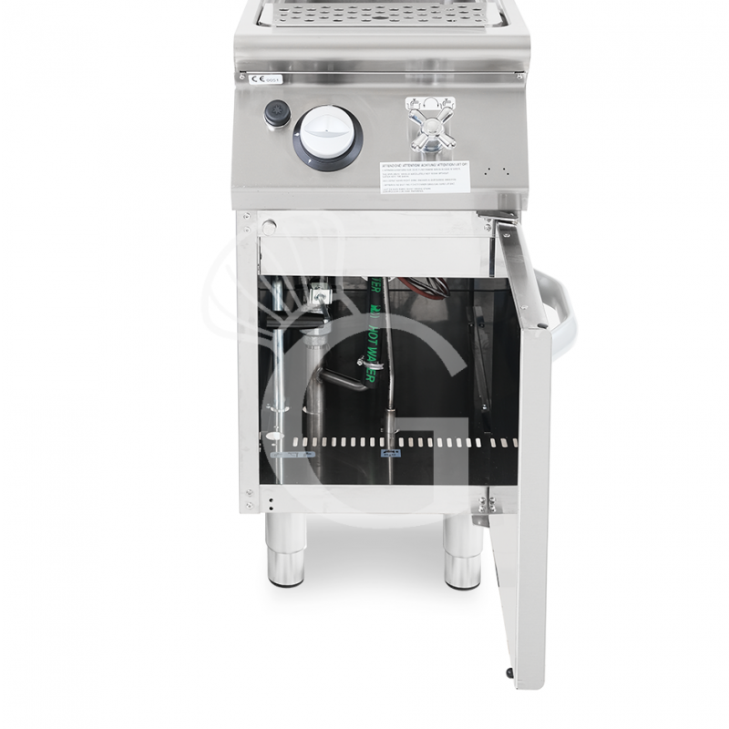 Profi Gas-Nudelkocher, 1 Becken (40 Liter) mit Schrank (B 400 mm x T 900 mm x H 870 mm)