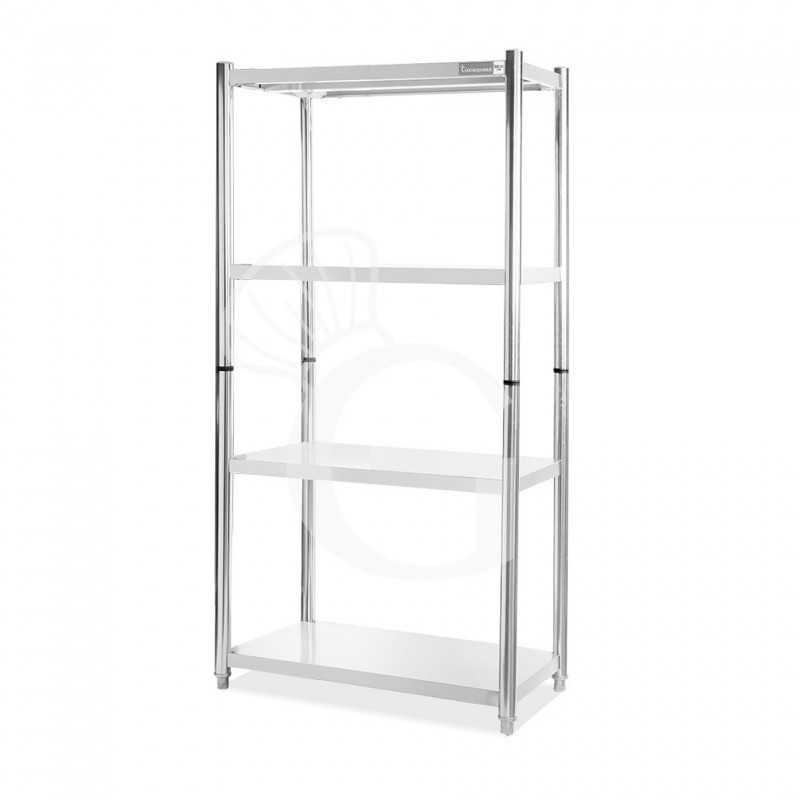 copy of Scaffale in acciaio inox con 4 ripiani, L 1000 x P 400 x H 1800 mm