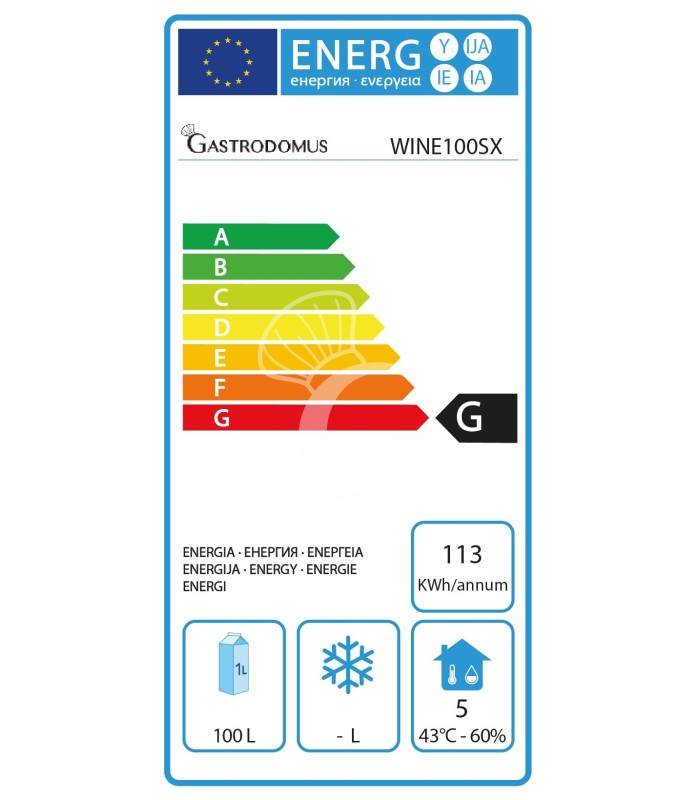 Einbau-Weinkühlschrank (100 L), 1 Kühlzone, 6 Fächer, 30 Flaschen, +5°C/+22°C, Umluftkühlung, Glastür mit Edelstahlumrandung