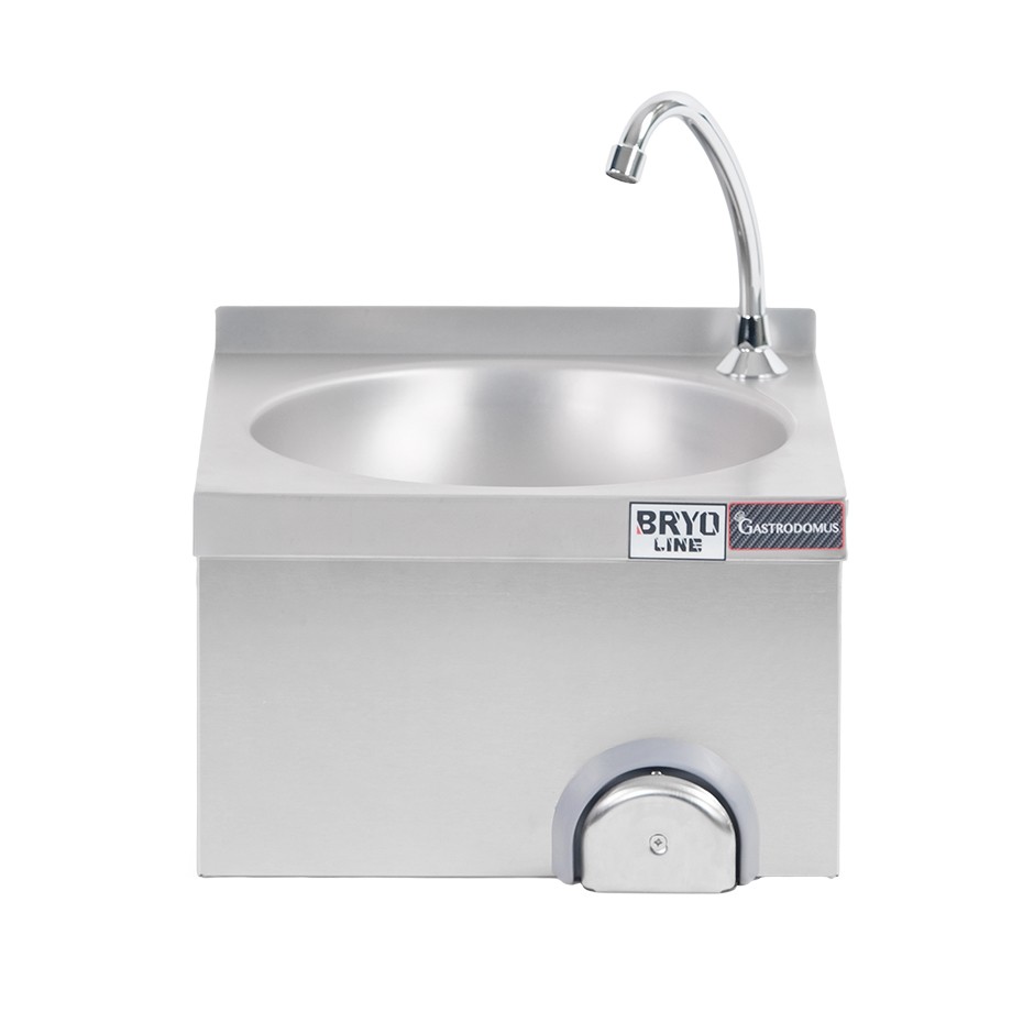 Handwaschbecken, Wandmontage, Kniebedienung, mit Wasserhahn