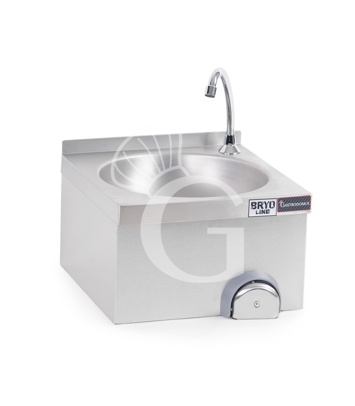 Handwaschbecken, Wandmontage, Kniebedienung, mit Wasserhahn