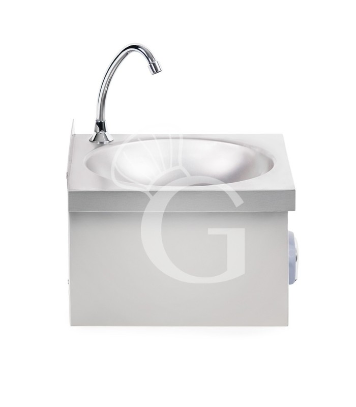 Handwaschbecken, Wandmontage, Kniebedienung, mit Wasserhahn