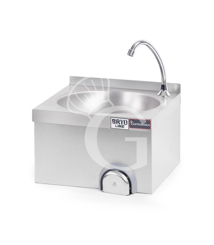 Handwaschbecken, Wandmontage, Kniebedienung, mit Wasserhahn