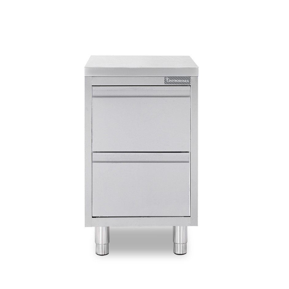 Schrank, Edelstahl, 2 Schubladen, B 500 X T 600 X H 850 mm