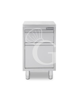 Schrank mit Schublade, Edelstahl, Flaschenhalter, B 500 X T 700 X H 850 mm