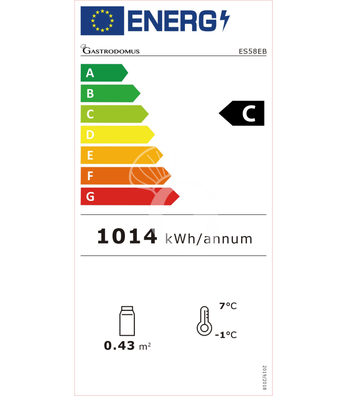Weiße Mini-Getränkekühlvitrine (58 L), Umluftkühlung, Temperatur 0°C/+12°C, Energieklasse B