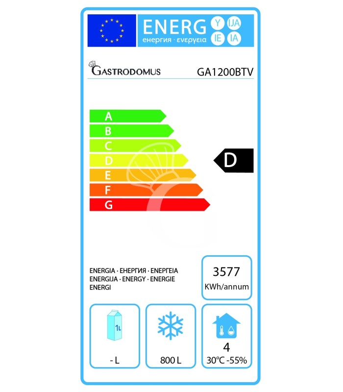Tiefkühlschrank (1040 L), Umluftkühlung, -18°C/-22°C, 2 Türen, Energieklasse D