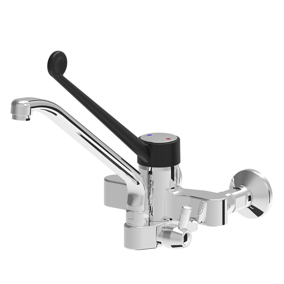 Zweiloch, Einhebelmischer, Wandmontage, Ellenbogen - Bedienhebel, Länge 200 mmL 200 mm