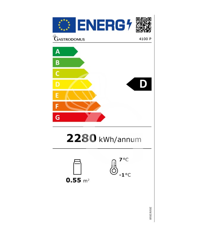 Kuchenvitrine, statisch, 400 L, +2°C/+10°C, Glastür