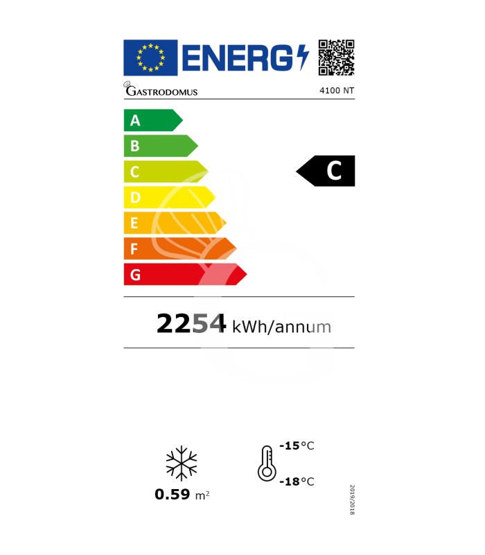 Kuchenvitrine, statisch, 400 L, -15°C/-25°C, Glastür